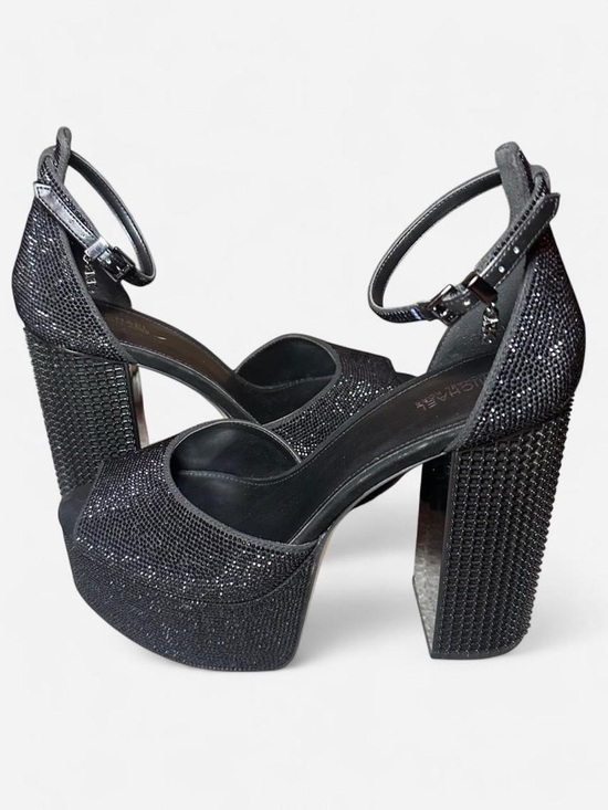MICHAEL Michael Kors Shoes - MICHAEL Michael Kors Black Glitter Platform Block Heel Sandals